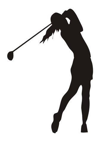 Female Golfer Silhouette 4 (Small)